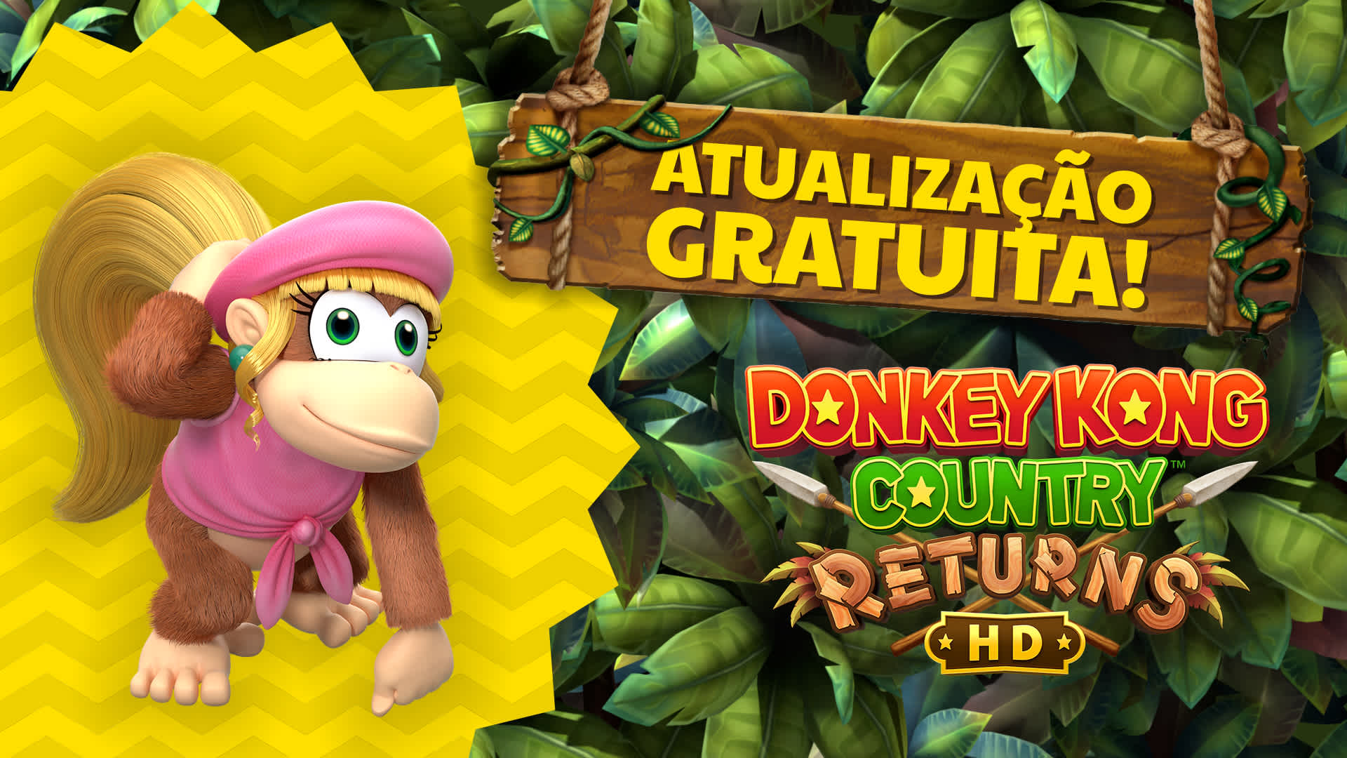 donkey kong country returns hd, dixie kong, português do brasil