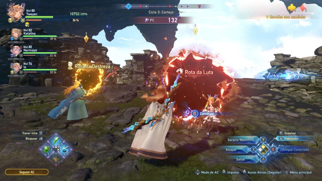 Granblue Fantasy: Relink - Endless Ragnarok: jogando e escolhendo uma rota na Confluência, modo roguelike e mais diverso.