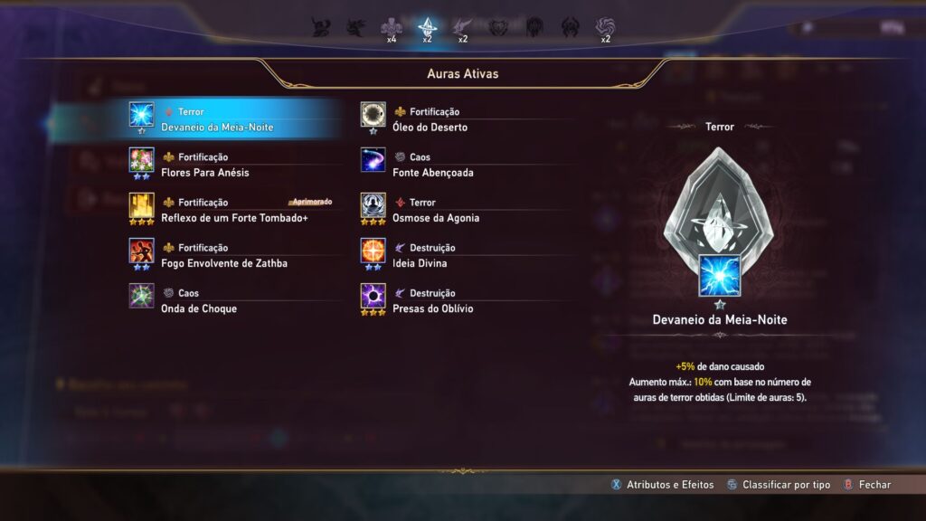 Granblue Fantasy: Relink - Endless Ragnarok: escolhendo as recompensas da Confluência, após derrotar o último chefe da rota.
