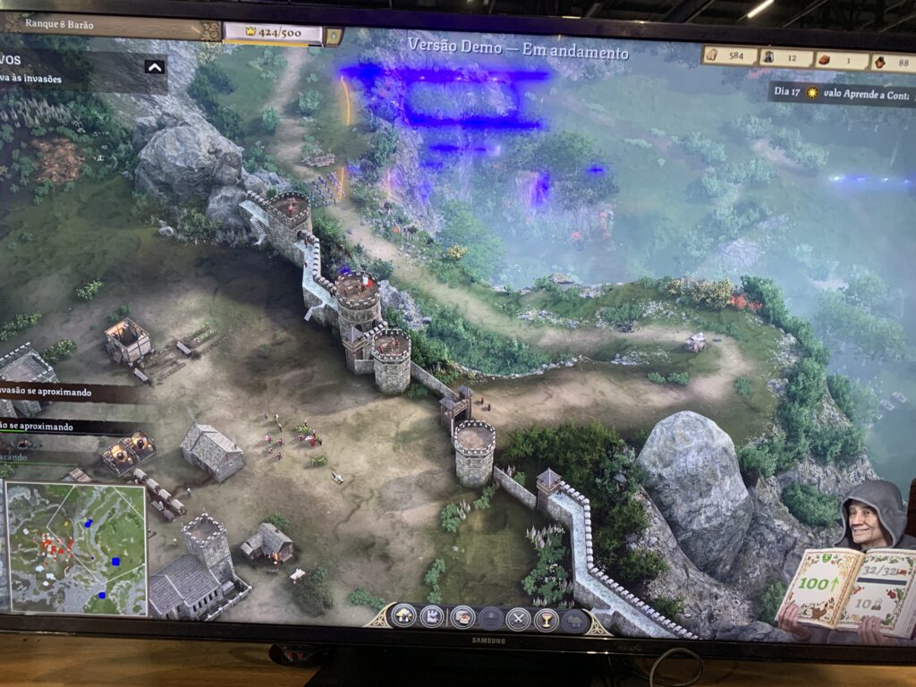 Tela da demo de Stronghold 4: defendendo o território